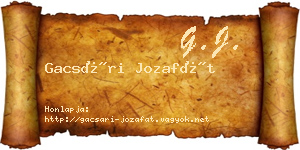 Gacsári Jozafát névjegykártya